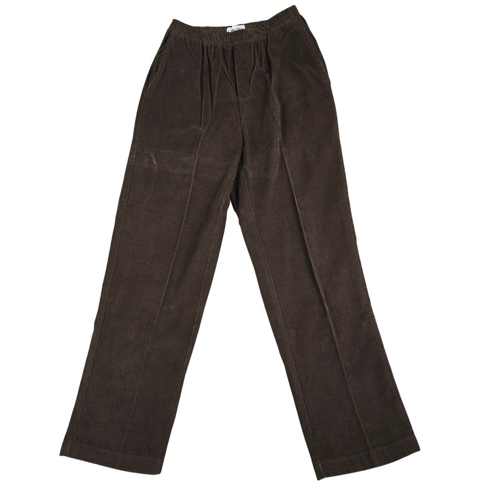 Cabin Creek Corduroy Pull On Pants Women 6P Brown Elastic Waist Straight Leg